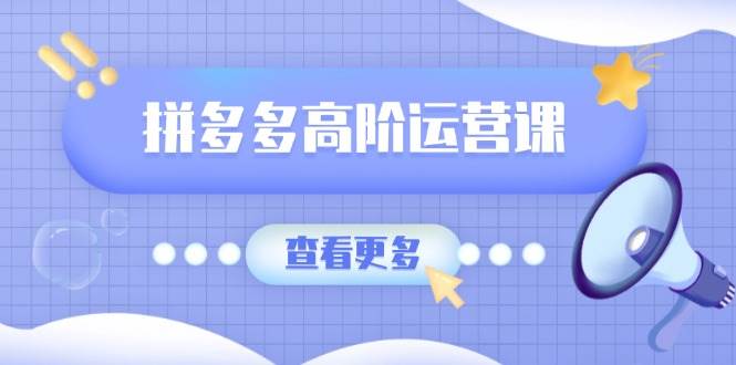 拼多多高阶运营课:极致群爆款玩法，轻付费无尽复制，打造单品爆款之路-朝夕创社