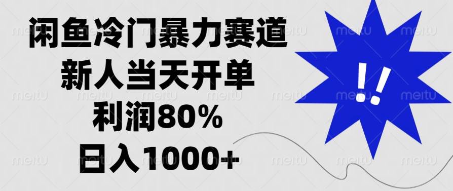 闲鱼冷门暴力赛道，新人当天开单，利润80%，日入1000+-朝夕创社